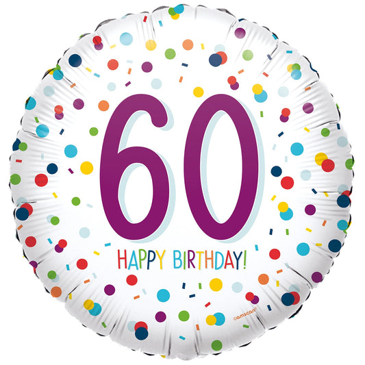 Confetti Birthday 60th 17″ Balloon